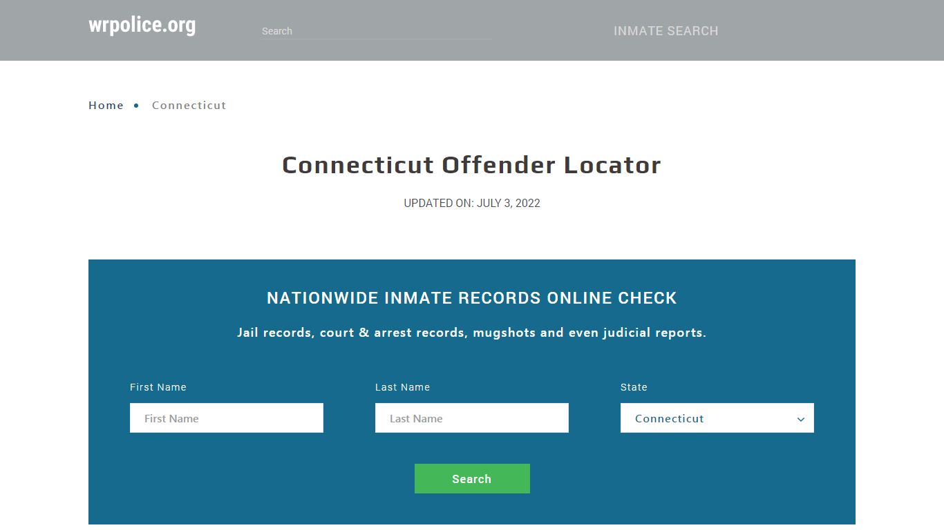 Connecticut Inmate Search